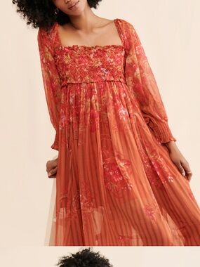 Free People Angel Eyes Maxi Dress - Rust Brown Floral